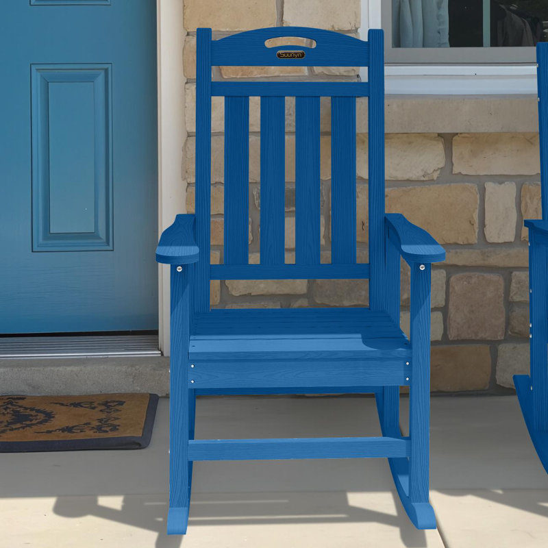 Chaise berçante pour foyer en PEHD, Marine
