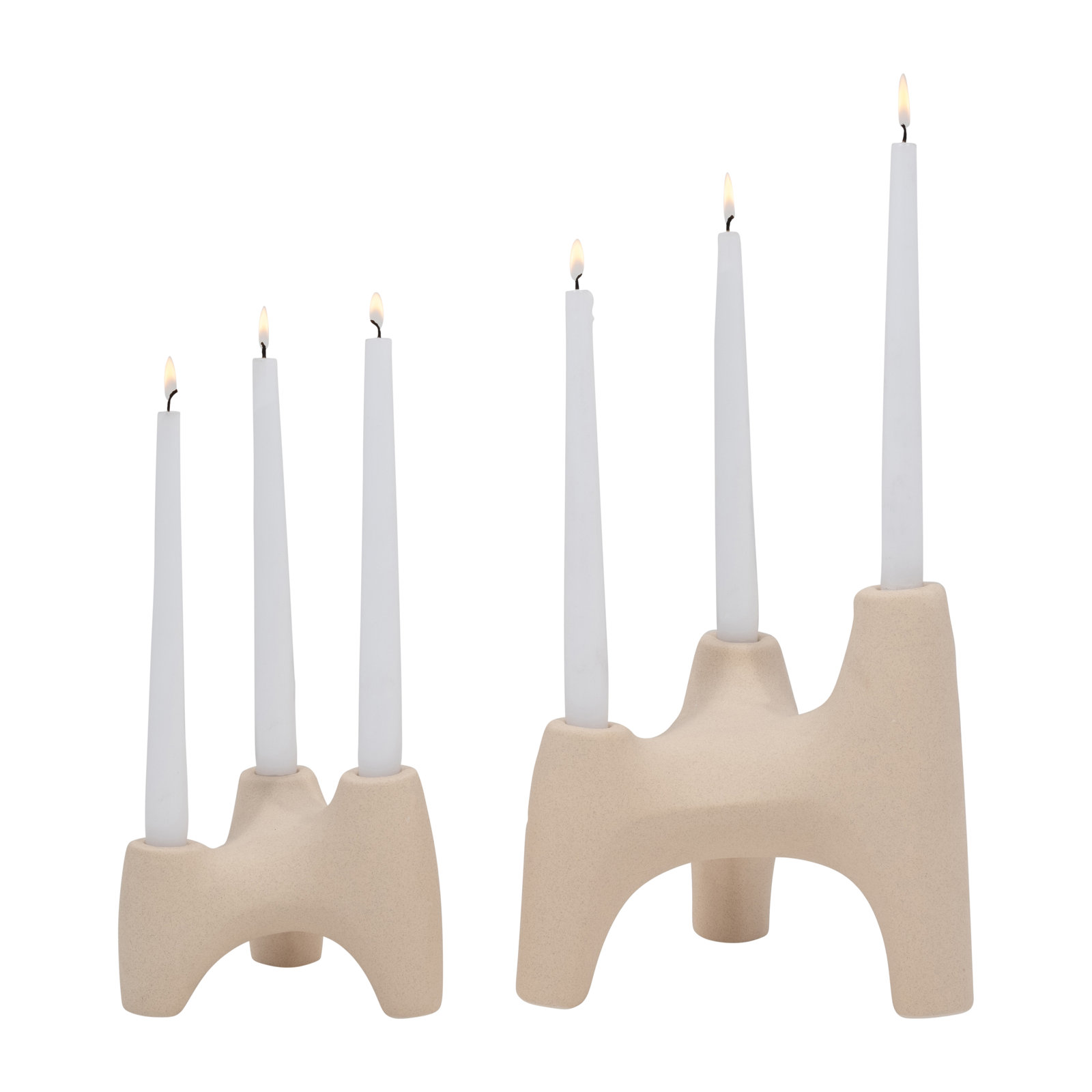 Macneil Ceramic Candelabra, 5" H x 6" W x 6" D