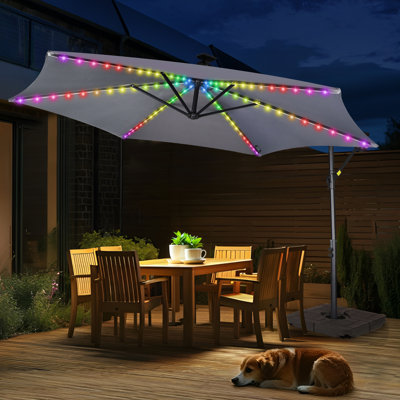 Arlmont & Co. Ershel 120" Colorful Lighted Cantilever Umbrella