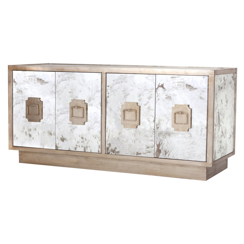 Ponti Unfinished TV Stand for TVs up to 65", Champagne Silver