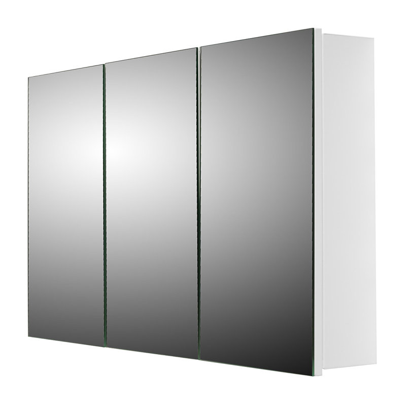 Deandre Tri-View Medicine Cabinet, 30" H x 30" W, Flat Polished Edge
