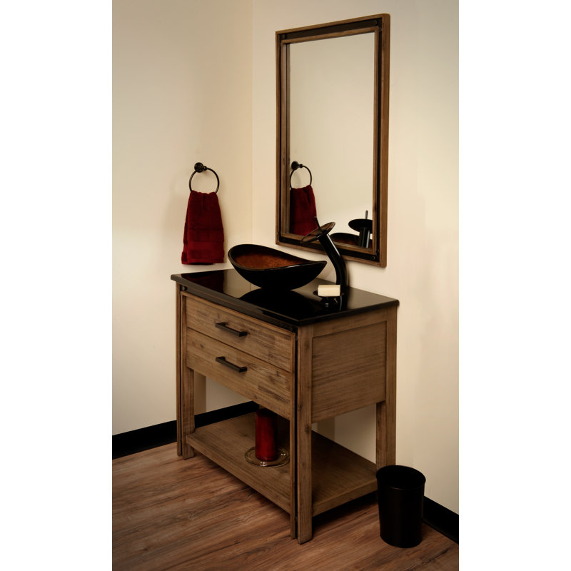 22'' Black and Copper Glass Oval Vessel Sink