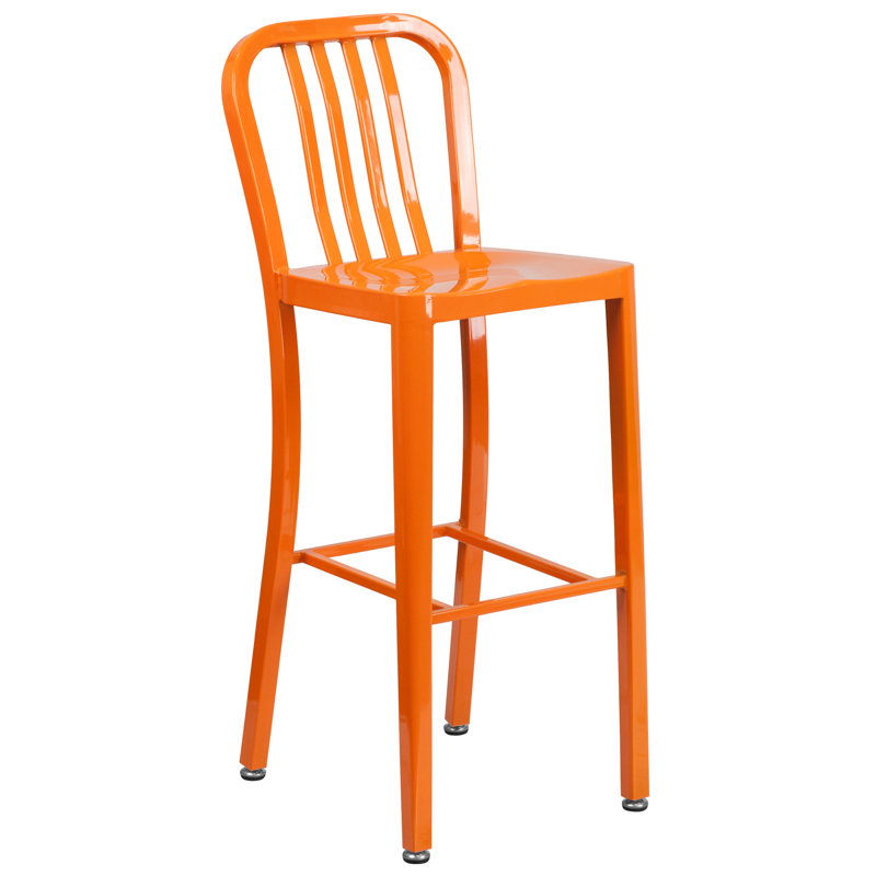 Posey Round 4 - Person 35.25" Long Dining Set, Orange, 30.25"