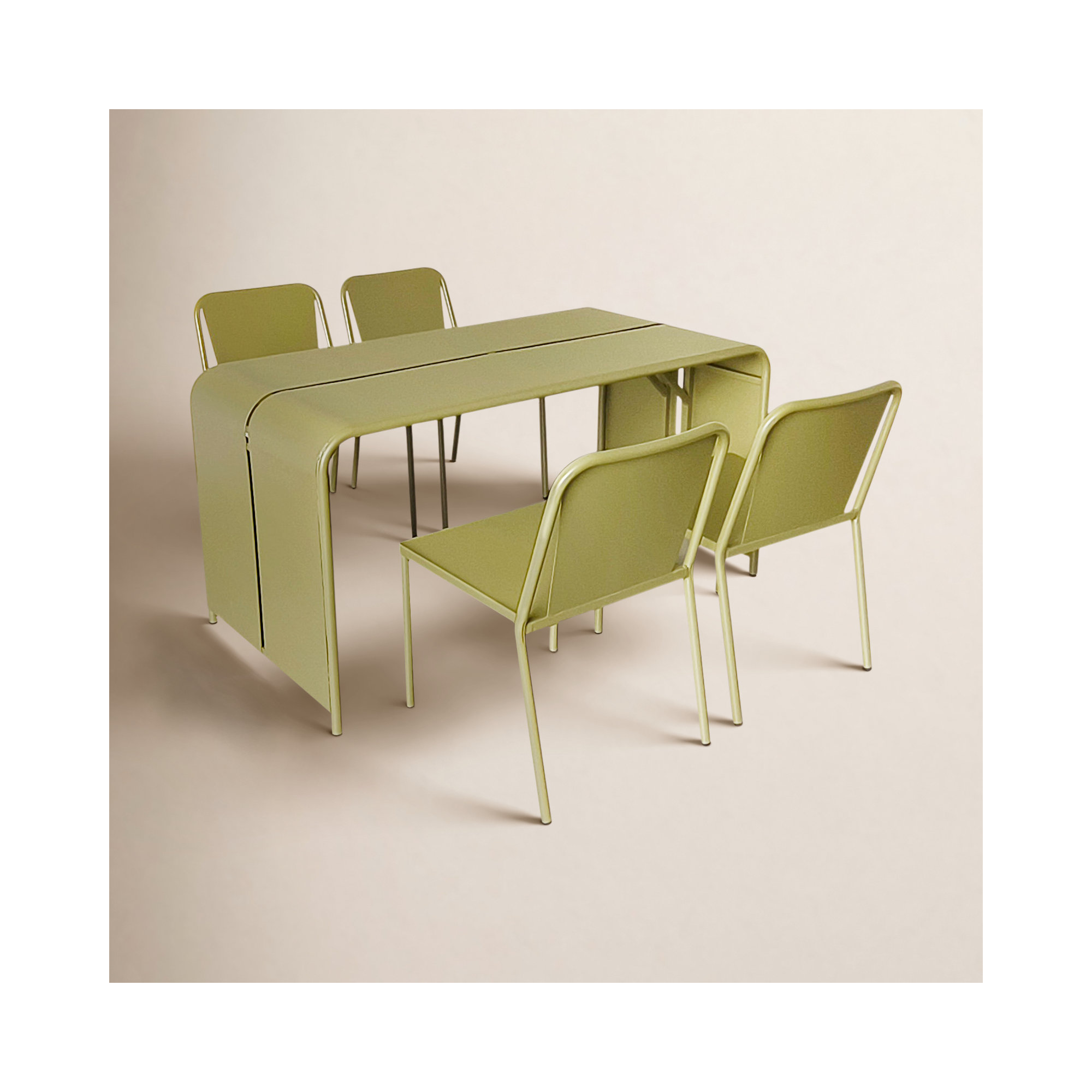 Silas Aluminum 5 Pc Dining Set