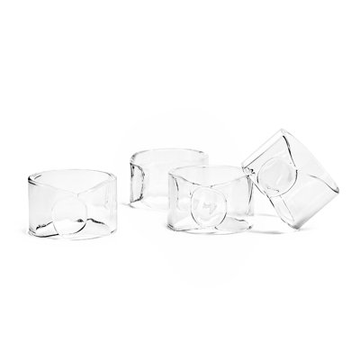 Over and Back Glass Napkin Ring Set
