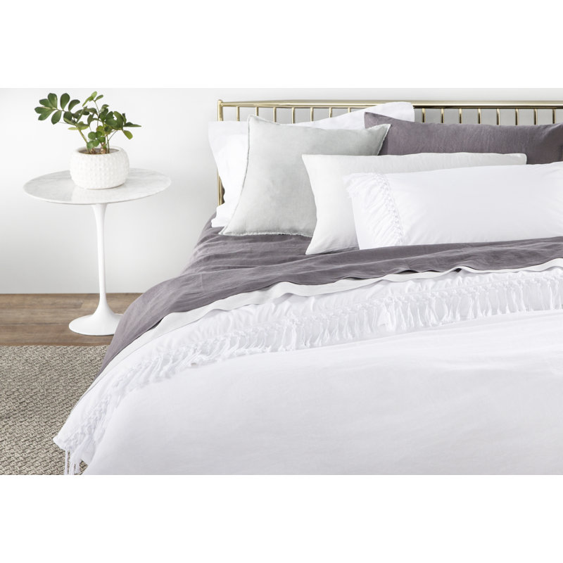 Nena 100% Linen Standard Sheet Set, Charcoal, California King Sheet Set with 2 Pillowcases