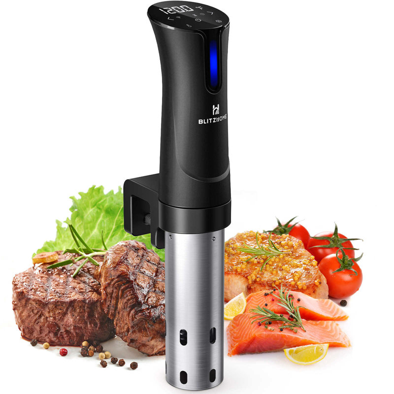 BLITZHOME 1100W Black Stainless Steel Sous Vide Cooker with LED Display
