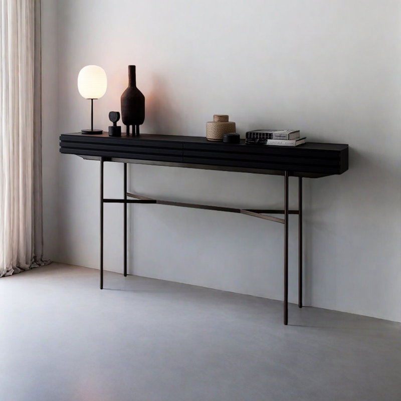 Console à tiroirs de style nordique, H 33,46 po x l 62,99 po x P 15,75 po