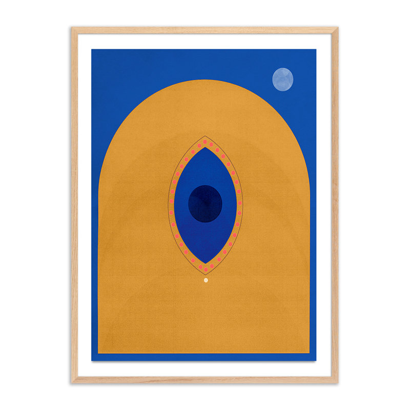 Inner Sight Painting by David Grey, 40" H x 30" W x 2.5" D, Black Maple Framed Paper