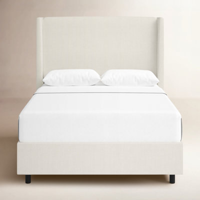 Tilly Linen Upholstered Wingback Bed