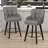 26''H Upholstered 360°Swivel Counter Height Bar Stools, Wood Legs Kitchen Island Chairs-2106507576-2106701520