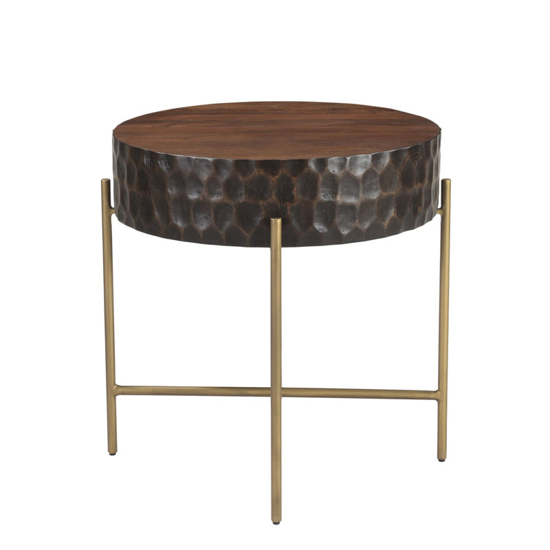 Solid Wood Top End Table