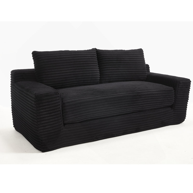 Canapé-lit convertible polyvalent avec matériaux de qualité supérieure pour espaces compacts, Noir