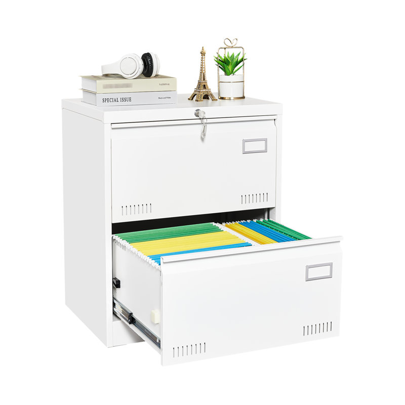 Filing Cabinet Lateral File Cabinet 2 Drawer, Filing Cabinets With Lock, Locking Metal File Cabinets Three Drawer Office Cabinet For Legal/Letter/A4/F4 Home Offic
