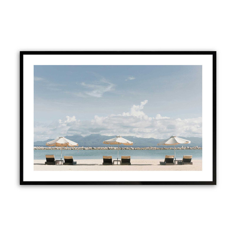 Imprimé sérénité ensoleillé, H 25 po x l 37 po x P 1,25 po, Cadre noir satiné