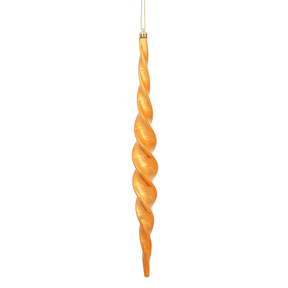 15" Shatterproof Finial Ornament, Burnished Orange