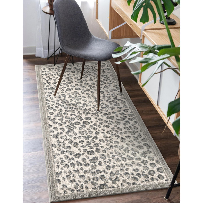 Tapis Pardus Teonni, Grey, Tapis de couloir 2 pi 7 po x 12 pi