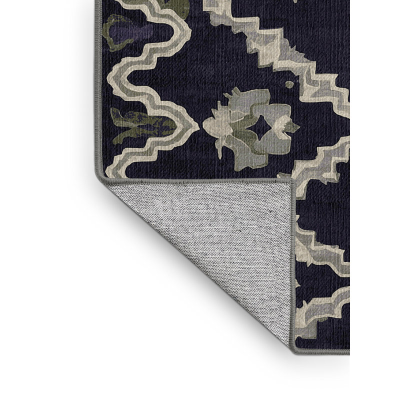 Machine Washable Purple Area Rug, Rectangle 4' x 6'
