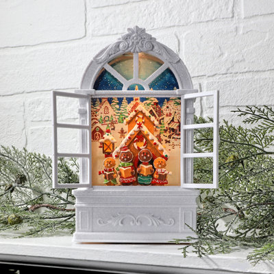 9" LED Gingerbread Arch Window Globe