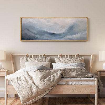 Blue Ocean Waves Nautical Seascape Extra Large Pictures Framed Canvas Print Wall Art