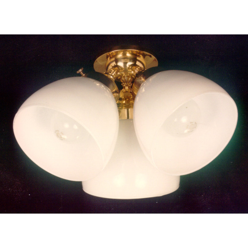 Sharell Glass Semi Flush Mount, Polished Brass