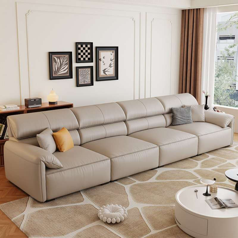 Canapé simple en similicuir, H 33,5 po x l 137,8 po x P 37,4 po, 4