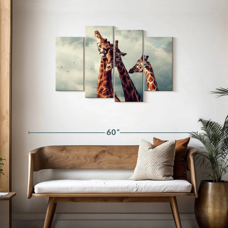 «Brampt Giraffe Family Bonding», H 27 po x l 43 po