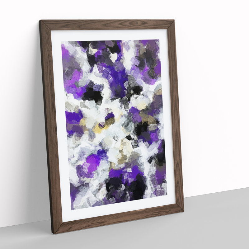 Do Right Abstract - Single Picture Frame Painting, 46cm H x 34cm W x 2cm D, Walnut