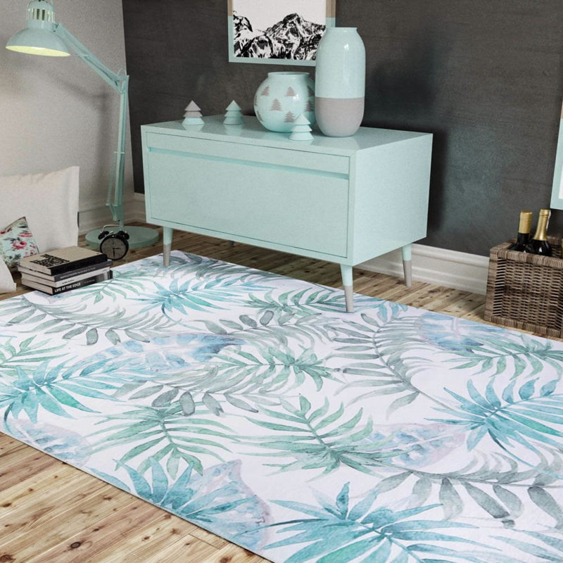 Luxurious Machine Washable Area Rug, 4.9 x 7.5 Feet, 100% Polyester, 1850 g/m², Pile Height: 0.2 inches | Eco-Friendly Recycled Poly Cotton Backing | Perfect for Living Room & Bedroom, Soft and Durable Design