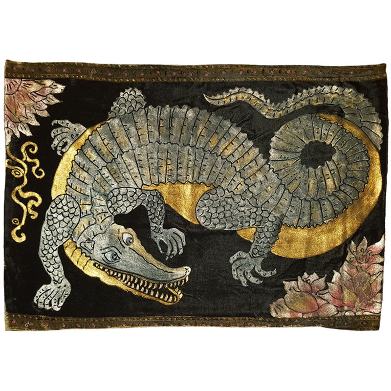 Alligator III Velvet Rectangular Pillow Cover