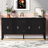 U_STYLE  Four-Door Sideboard with Geometric Line Patterns and Vintage Metal Handles for Timeless Elegance,Suitable for Living Rooms, Entrance and Study Rooms-741537448