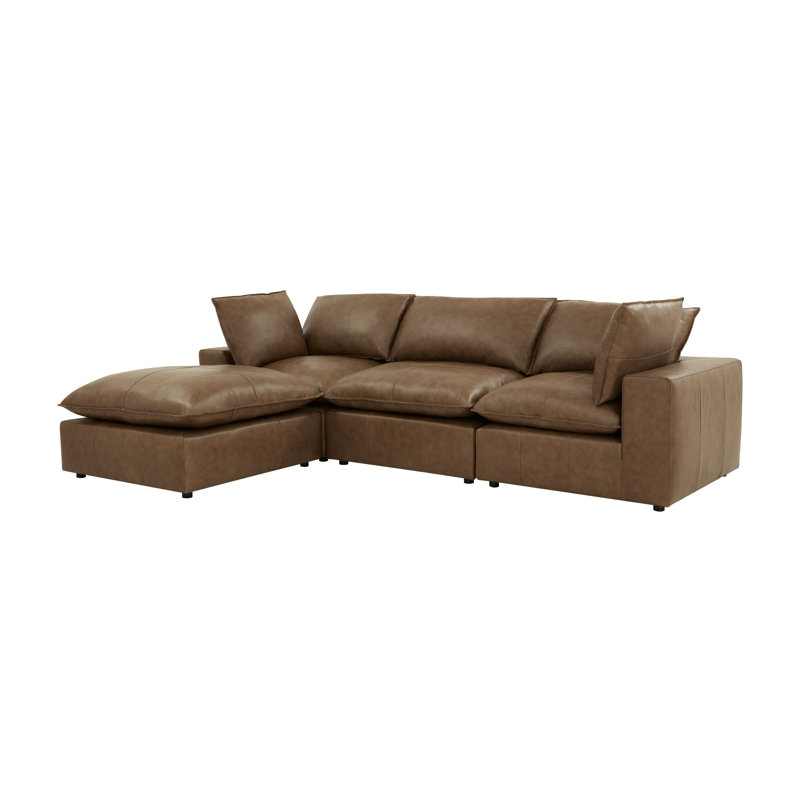 Hadleigh Brown Leather Modular Sectional