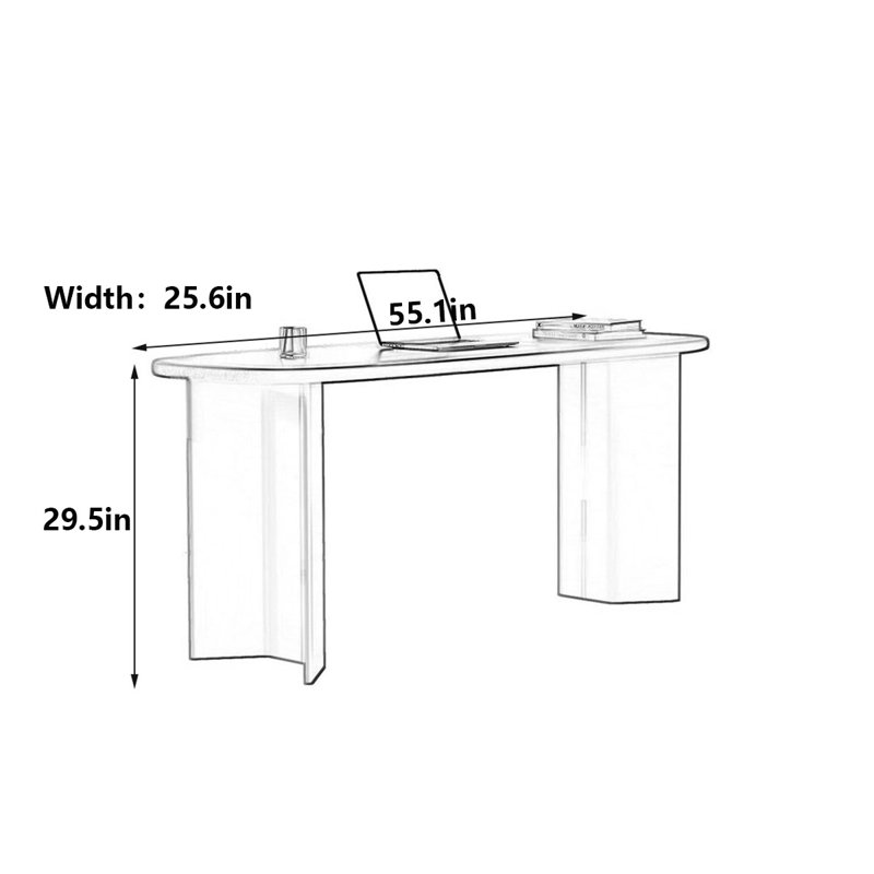 Bureau Mid-Century moderne en noyer, H 29,5 po x l 55,1 po x P 25,6 po