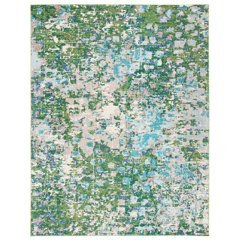 Annalyce Rug In Green & Blue, Rectangle 183 x 274cm