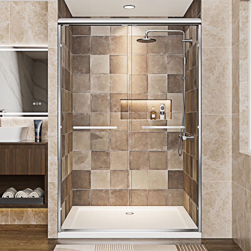 Double Sliding Shower Door, Chrome