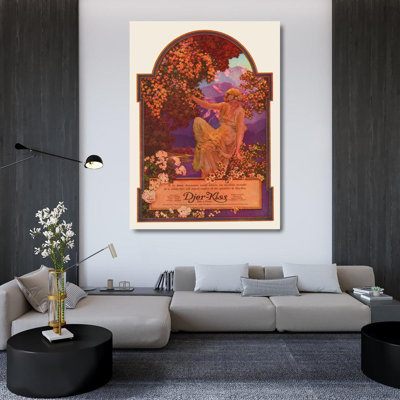 "Djer-Kiss" par Maxfield Parrish - Art mural sur toile tendue avec châssis