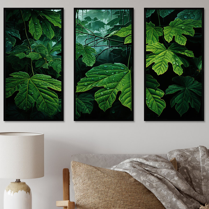 Ensemble de salon Emerald, H 28 po x l 36 po x P 1 po, Cadre flottant noir