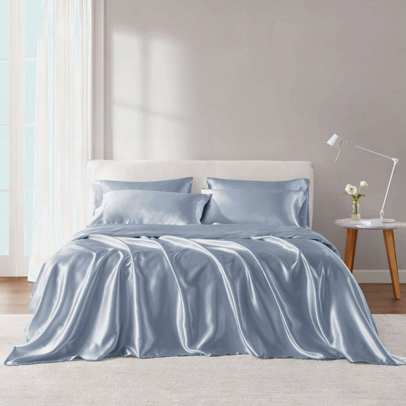 Luxury Sheet Set, Blue, King Coverlet + 5 Additional Pieces
