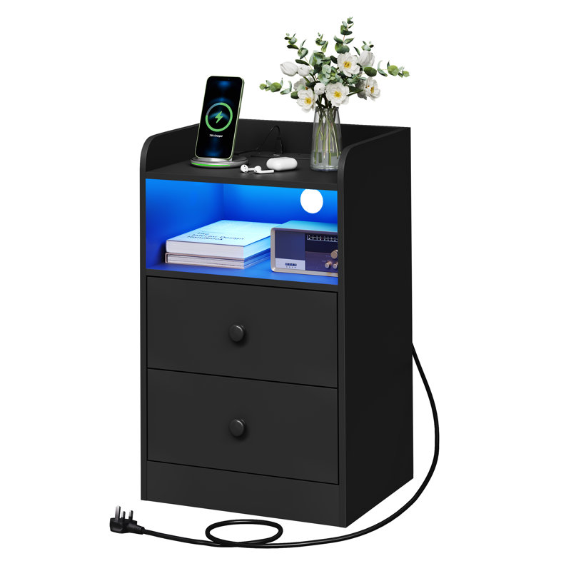 Chemika 40cm W Manufactured Wood Bedside Table