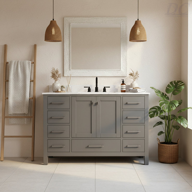 Meuble-lavabo autoportant 48 po avec comptoir 48 po