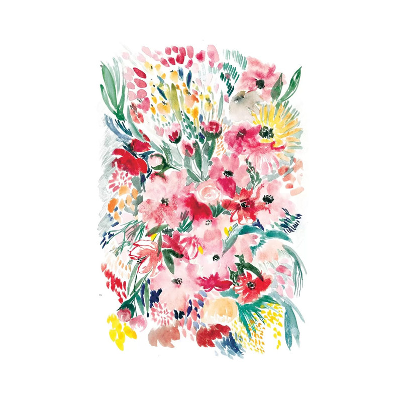 Floral Field I by Albina Bratcheva - Wrapped Canvas Painting, 20.32 cm H x 30.48 cm W
