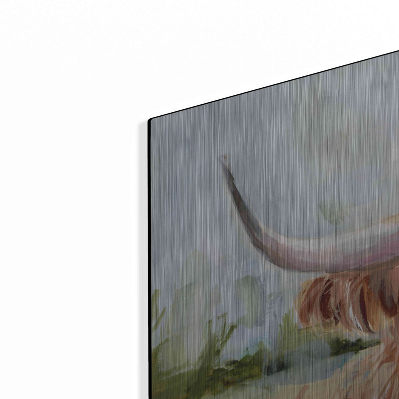 "Highland Grazer II" par Victoria Borges sur métal, H 24 po x l 36 po