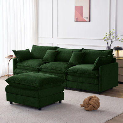 Canapé rembourré de 105 pouces à 3 places avec repose-pieds pour maison moderne