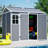 8x6 Ft Gray Plastic Garden Tool Storage, Lockable Shed For Various Equipment, All - Weather Outdoor Shelter With Waterproof And Rust Design, Simple Assembly Steps Utility Storage In Gray, Items,