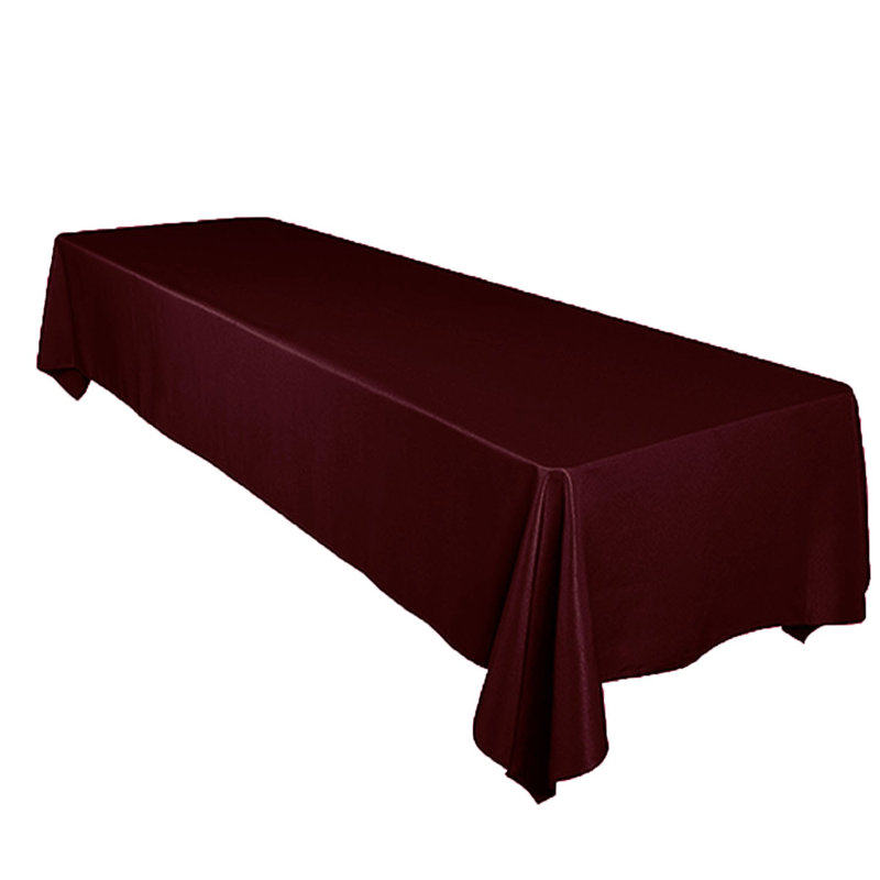 Tiano Solid Polyester Tablecloth, 72" x 58", Burgundy