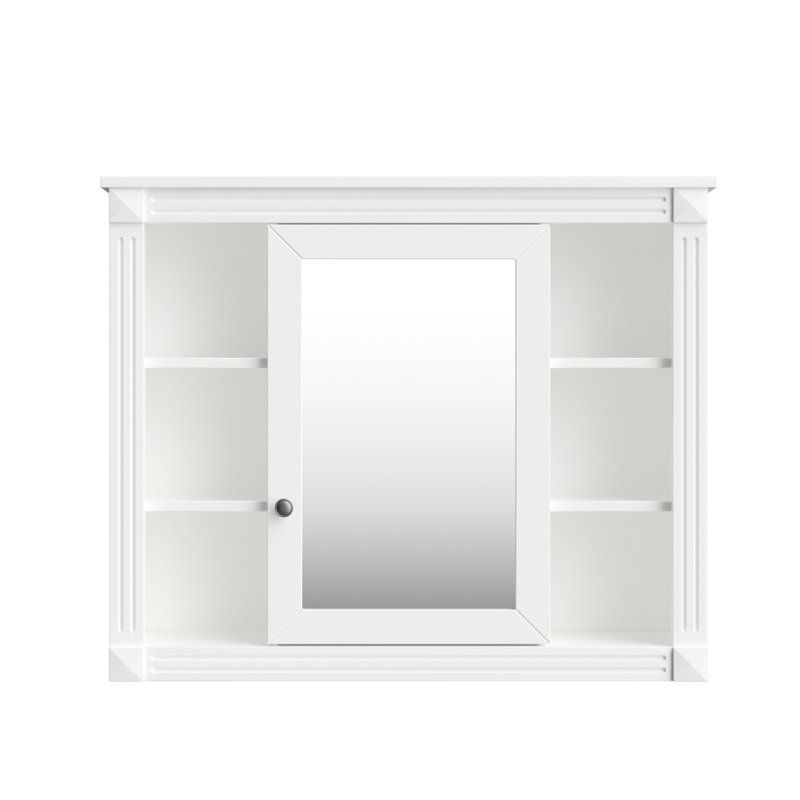 Unité de rangement pour miroir de salle de bain, 35 po x 28 po, polyvalente, style moderne, Blanc
