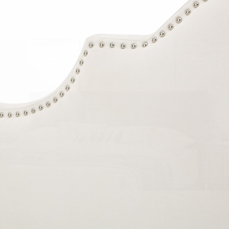 Tête de lit tapissier grand format avec pieds en métal durables, hauteur réglable et conception compacte, Ivoire ivoire