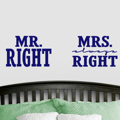 Adhésif décoratif «Mr. Right» et «Always Right»