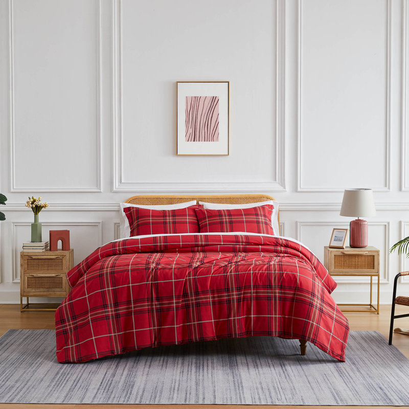 Vilano Plaid Collection Down Alternate Oversized Comforter Set by Southshore Fine Linens, Tofu