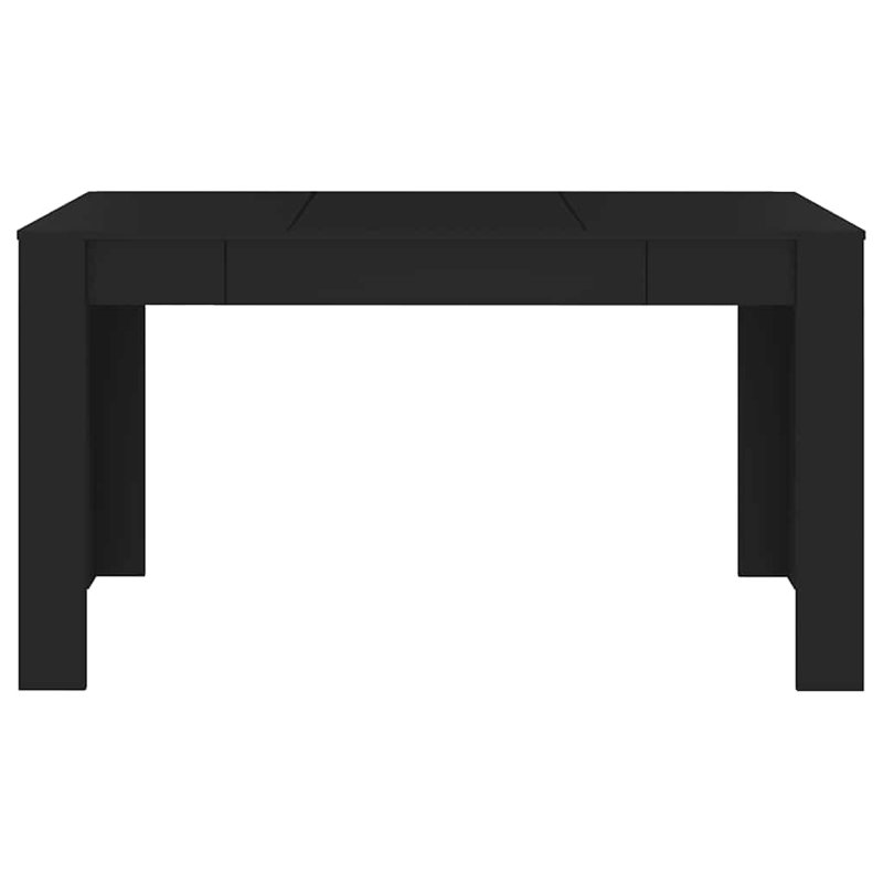 Gille Oak Rectangular Dining Table, Black, Black